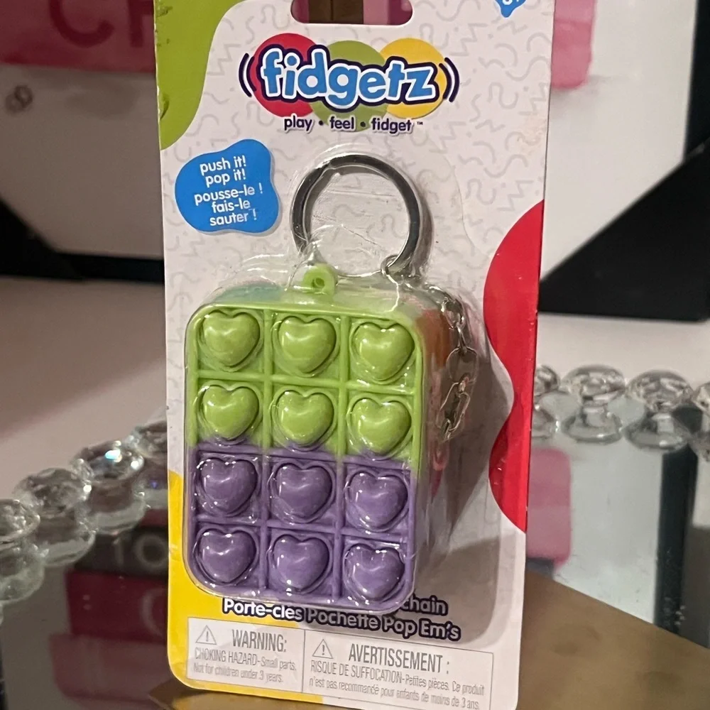 Fidgetz  Clip Purple Pop It with zipper can storege key, AirPod  Keychain